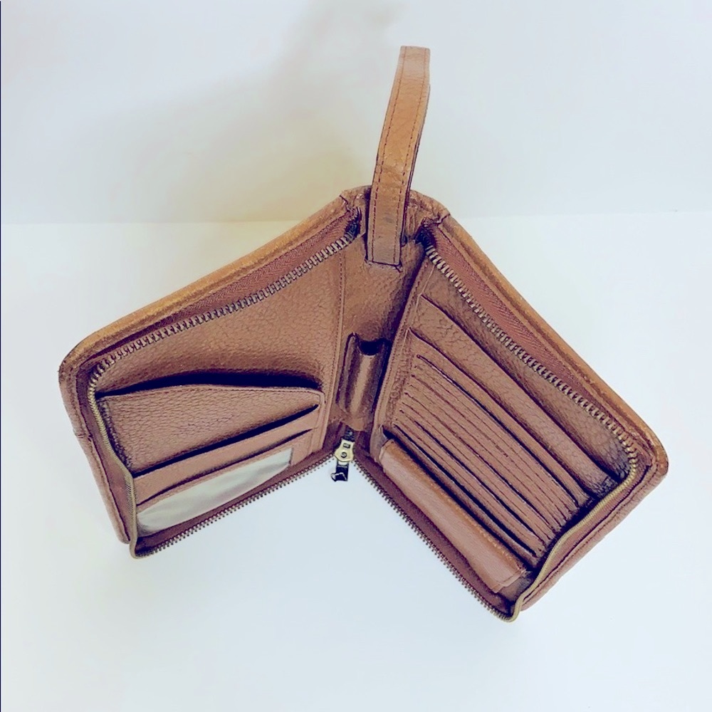 Brown Italian Leather | Business Office Zipper Portfolio Case | Binder Clutch